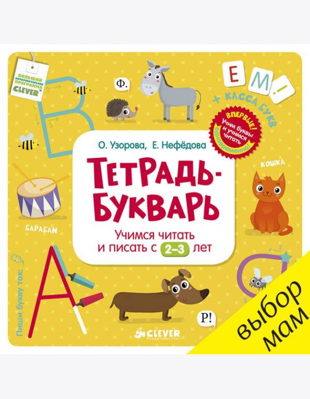 Тетрадь-Букварь. Учимся читать и писать с 2-3 лет (большой формат)
