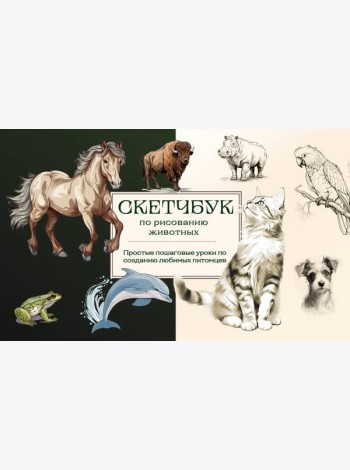 Скетчбук по рисованию животных. Простые пошаговые уроки по созданию любимых питомцев