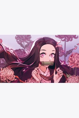 Кардхолдер охотника на демонов (по мотивам манги, в форме книжки, 215х65 мм, сиреневый)