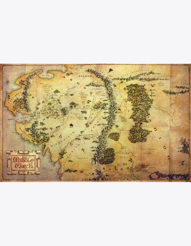 Кардхолдер. Хоббит. Карта Средиземья (в форме книжки, 215х65 мм)