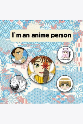 Набор значков. I'm an anime person (5 шт.)
