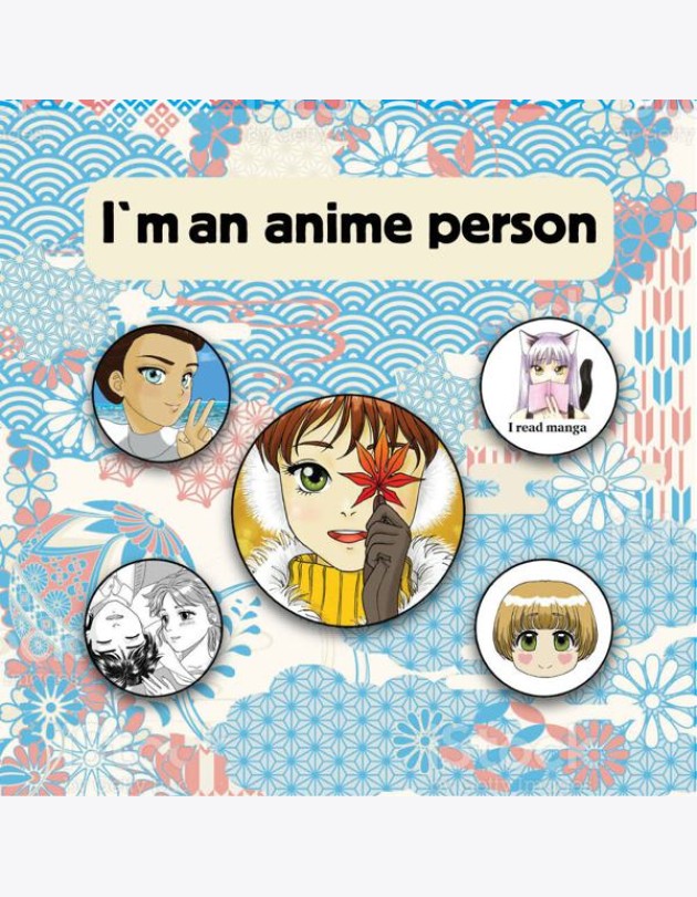 Набор значков. I'm an anime person (5 шт.)