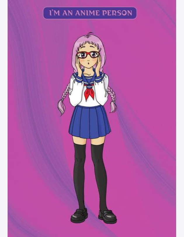 Блокнот. I'm an anime person (формат А4, мягкая обложка, круглые углы, блок в точку)