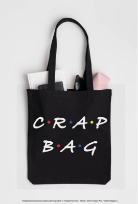 Сумка. Crap bag (черная, 38х43 см, длина ручек 58 см)