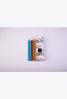 Милые коты. Пластиковый пенал с карандашами (24шт)