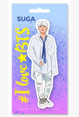Фигурная магнитная закладка. BTS. Suga