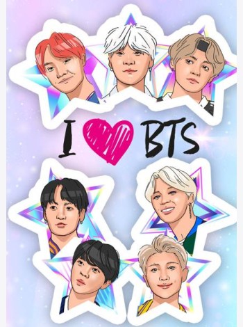 Обложка для паспорта. I love BTS