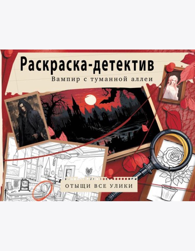 Вампир с туманной аллеи. Убийство в старинном замке. Раскраска-детектив