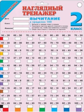 Математика. 2 класс. Вычитание в пределах 100