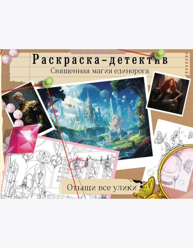 Потерянная гармония. Священная магия единорога: раскраска-детектив