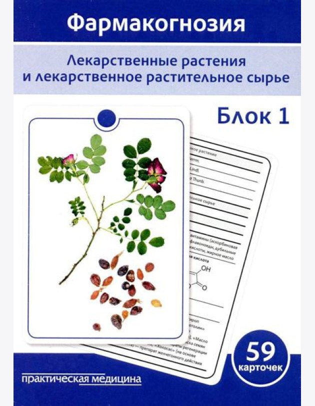 Фармакогнозия. Блок 1 (59 карточек). Лекарственные растения и лекарственное растительное сырье. Учебное пособие