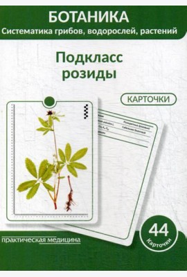 Ботаника. Систематика грибов, водорослей, растений. Подкласс розиды: Учебное пособие. (КАРТОЧКИ 44 шт.)