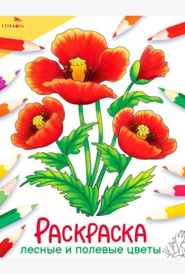 Лесные и полевые цветы: раскраска