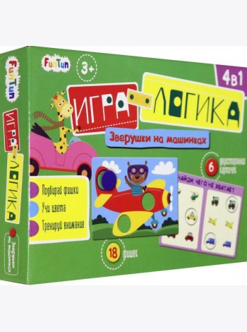 Игра-логика - Зверушки на машинках,F1199001P