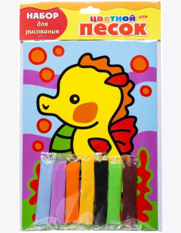 Раскрась песком.Морской конек