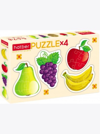 Hatber Puzzle-5,6,7,8 фигурн.4в1,Яр.фрук,ПЗ5_28750