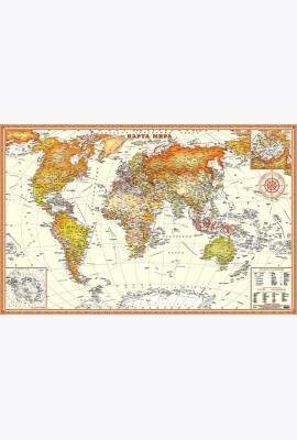 Интерьерная карта Мира (Экодизайн)