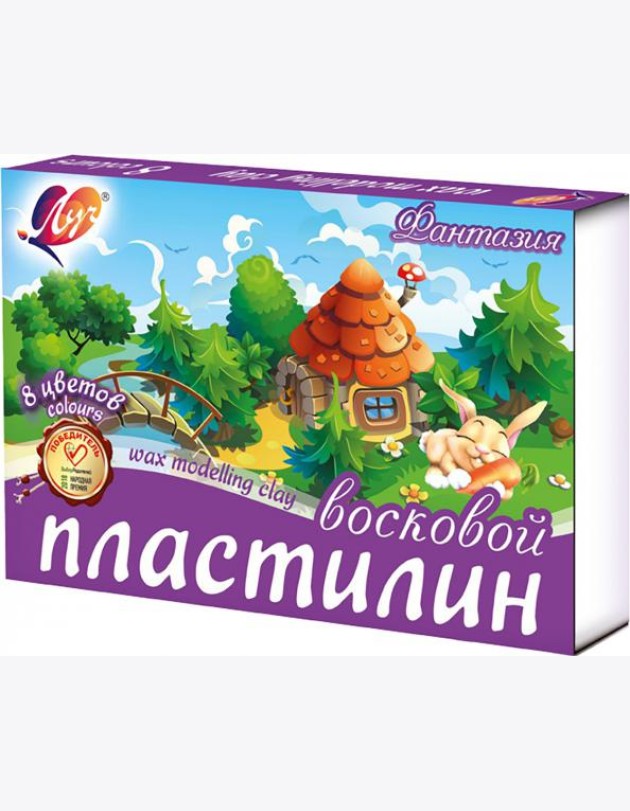 Пластилин воск. 8цв Фантазия стек 25С 1522-08