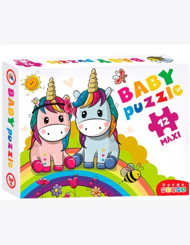 3848 Baby Puzzle. Радужные единороги