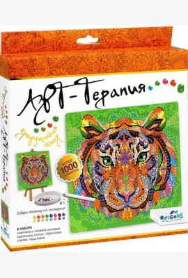 Арт-терапия. Алмазные узоры. Крад.тигр 20x20,06421