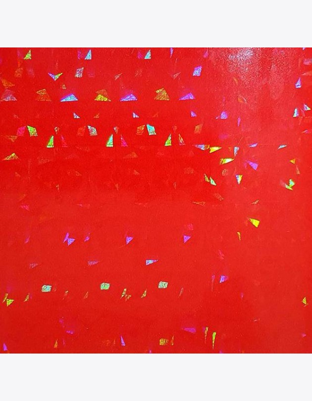 Бумага упаковочная Красная голография 82507