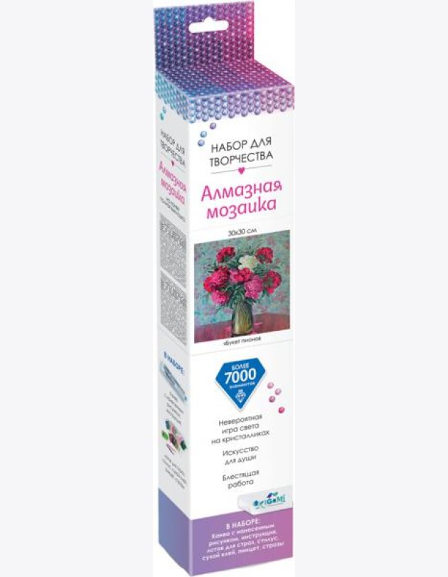 Алмазные узоры 30*30 Букет пионов,07272