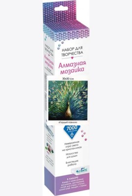 Алмазные узоры. Гордый павлин 30*30,06082
