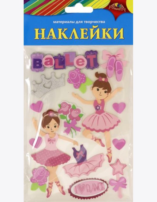 Наклейки из ЭВА Балерины,ассортимент С3476-18