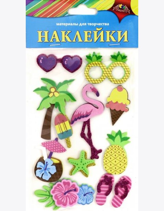 Наклейки из ЭВА Яркие тропики,ассортим С3476-07