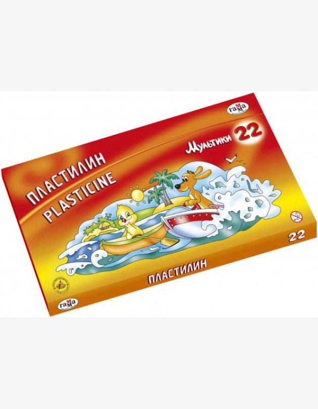 Пластилин 22цв 