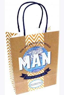 Пакет бумажный 17.8х22.9х9.8см Man (81219)