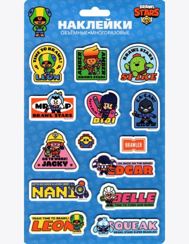 Наклейки объемные Леон, Мистер П, Джеки,NA0011