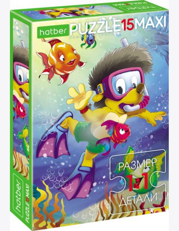 Hatber Puzzle-15 MAXI Подводн.приключ,15ПЗ4_22413