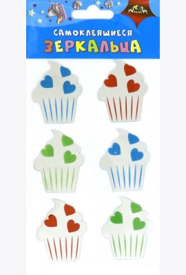 Зеркальца самоклеящиеся Капкейки,С3750-02