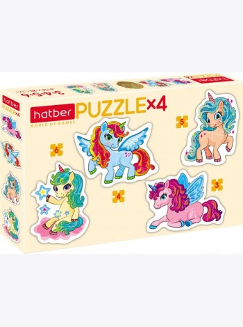 Hatber Puzzle-3,4,5,6 фигурн.4в1 Единоро,ПЗ5_28752