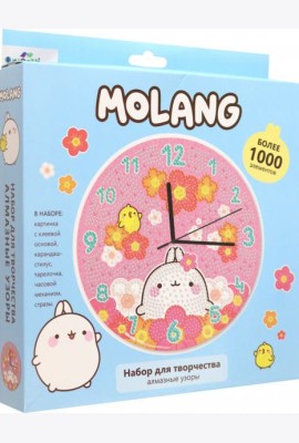 Molang. Алмазные узоры. Часы. Поле цветов, 07531