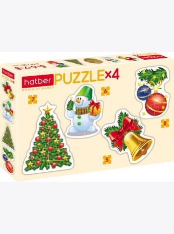 Hatber Puzzle-5,6,7,8 фигурн.4в1 Праздни,ПЗ5_28751