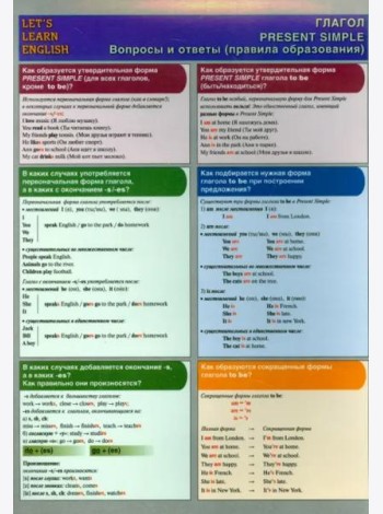 LET`S LEARN ENGLISH. Глагол.  PRESENT SIMPLE. Вопросы и ответы (правила образования)