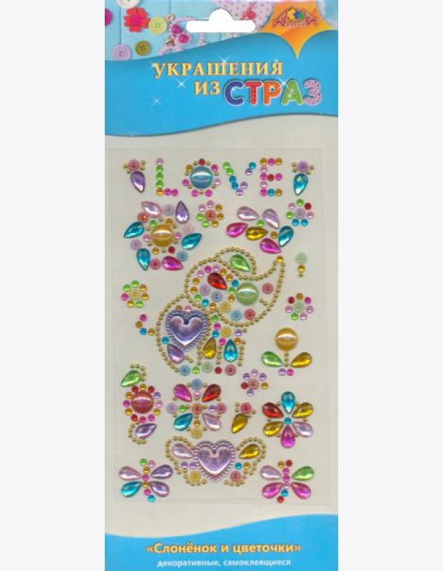 Декоративные украшения из страз Слон и цв,С3295-15