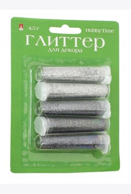 Глиттер для декора с дозат.4,5мл,5цв,№1,2-308/01
