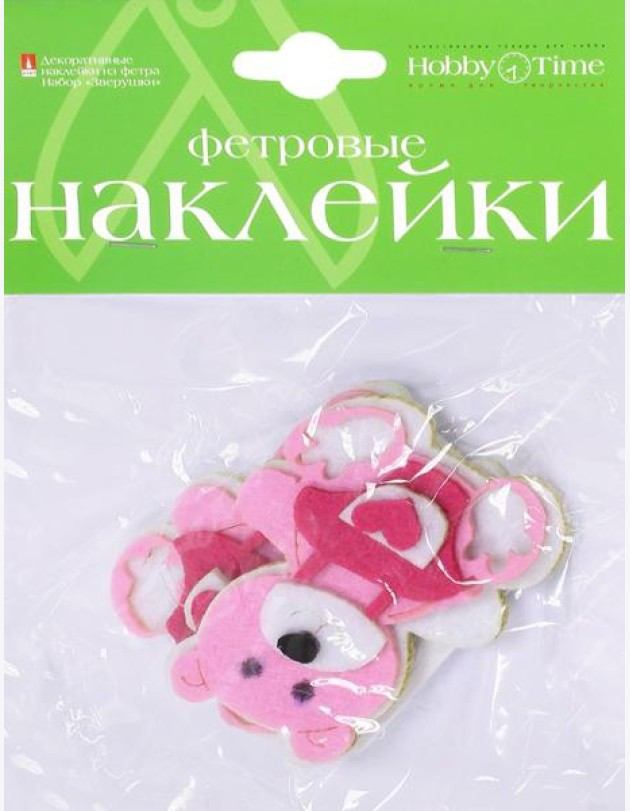 Декор.наклейки из фетра ЗВЕРУШКИ,4вида,2-093/22
