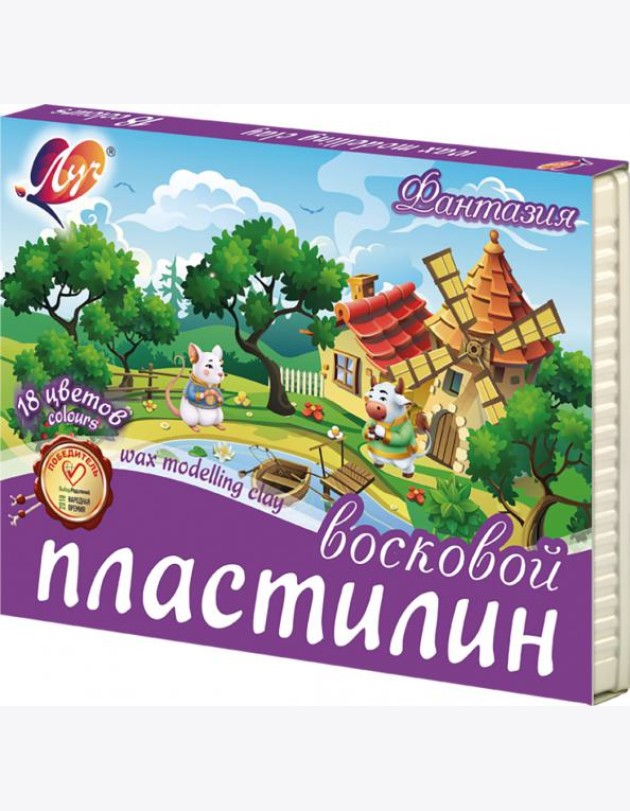 Пластилин воск. 18цв ФАНТАЗИЯ стек 25С 1524-08