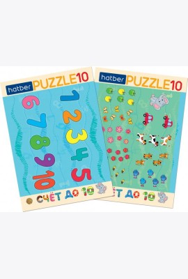 Hatber Puzzle-10 в рамке 2в1.Счет до 10,ИнПР_29865