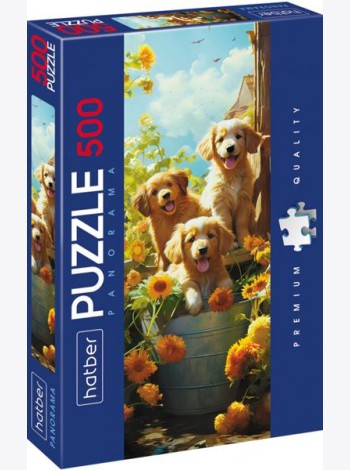 Hatber Puzzle-500 Панорама-Щенки,500ПЗ2_30705