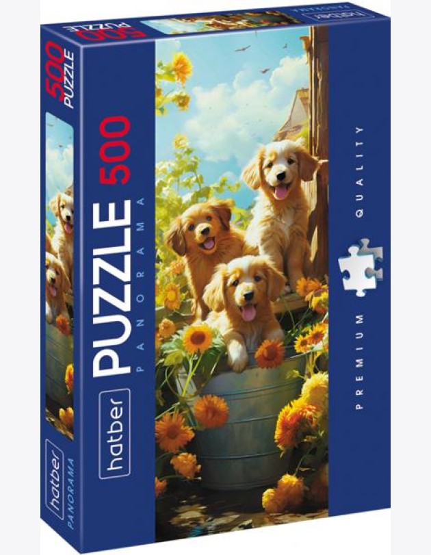 Hatber Puzzle-500 Панорама-Щенки,500ПЗ2_30705