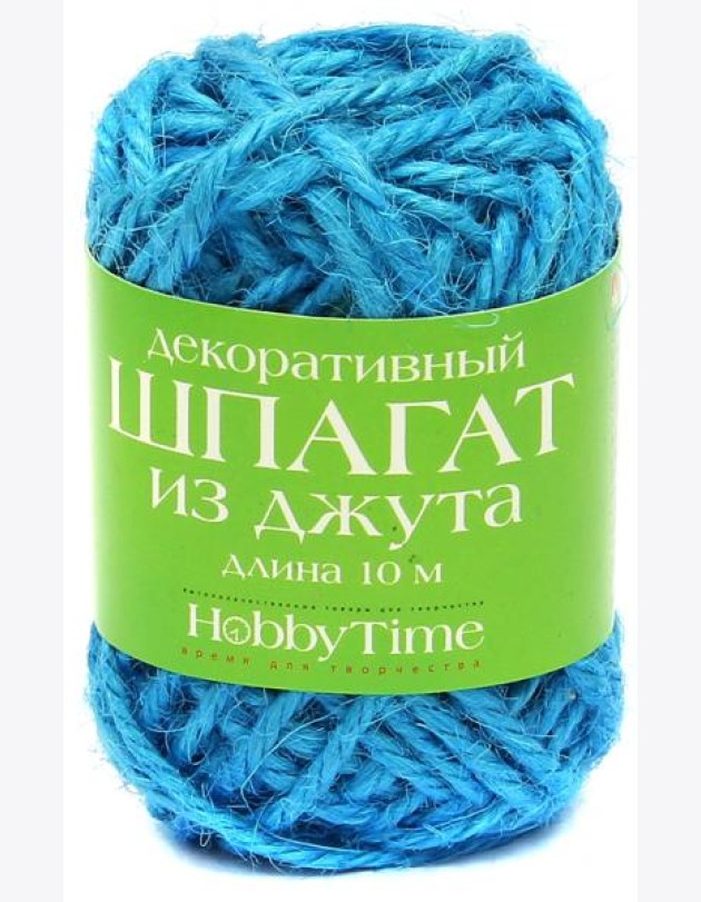 Шпагат джутовый декор.цветной 6цв,дл.10м,2-509/02