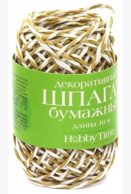 Шпагат бумажн.декор.двуцв.6цв,дл.10м,2-508/01