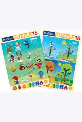Hatber Puzzle-16 в рамке 2в1.Врем.года,ИнПР_29785