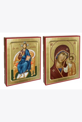 Венчальная пара: Икона Спаса Вседержителя; Икона Пресвятой Богородицы (комплект из 2-х икон)
