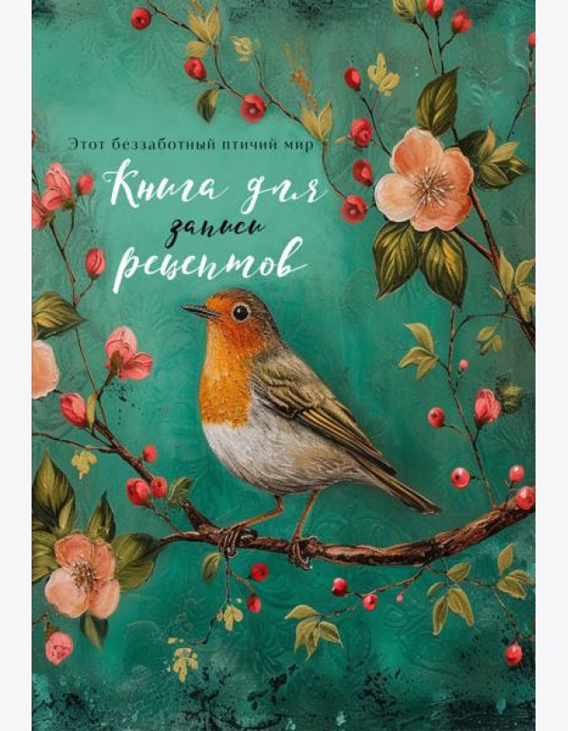 Книга для записи рецептов (Птица в цветах яблони)